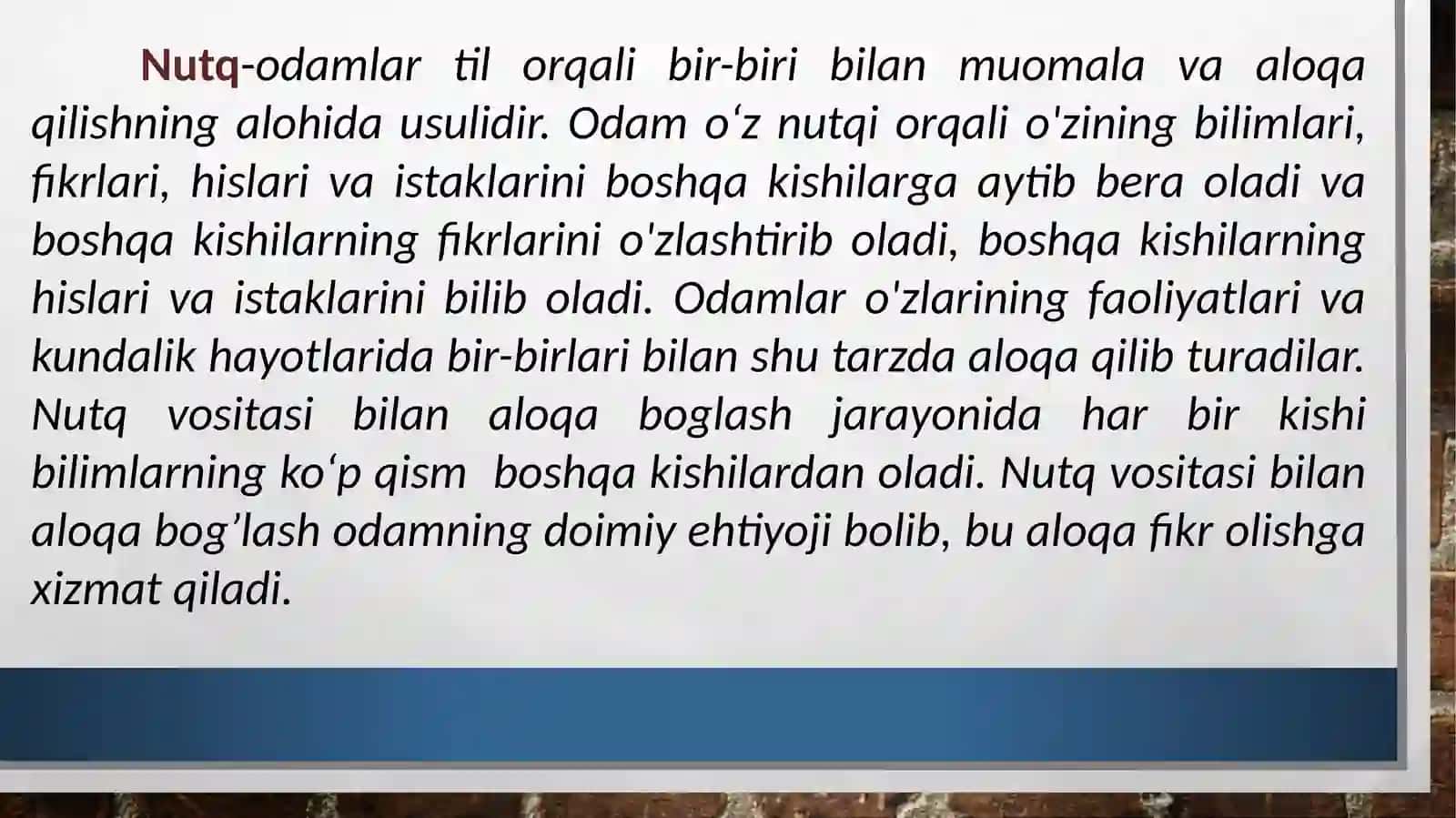 Nutq jarayonining psixologik tasnifi 2