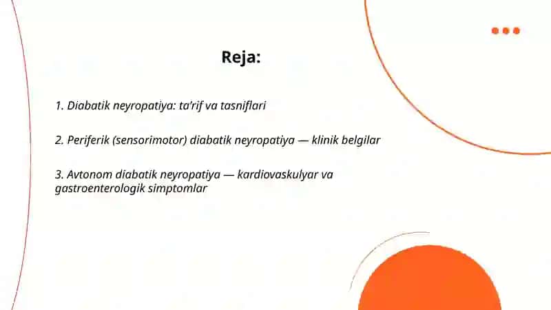 Diabatik neyropatiya: taʼrif va tasniflari 2