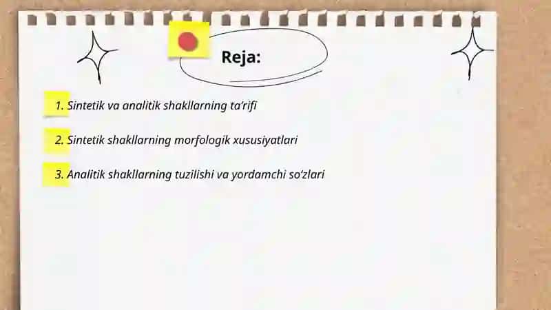 So'zlarning sintetik va analitik shakllari 2