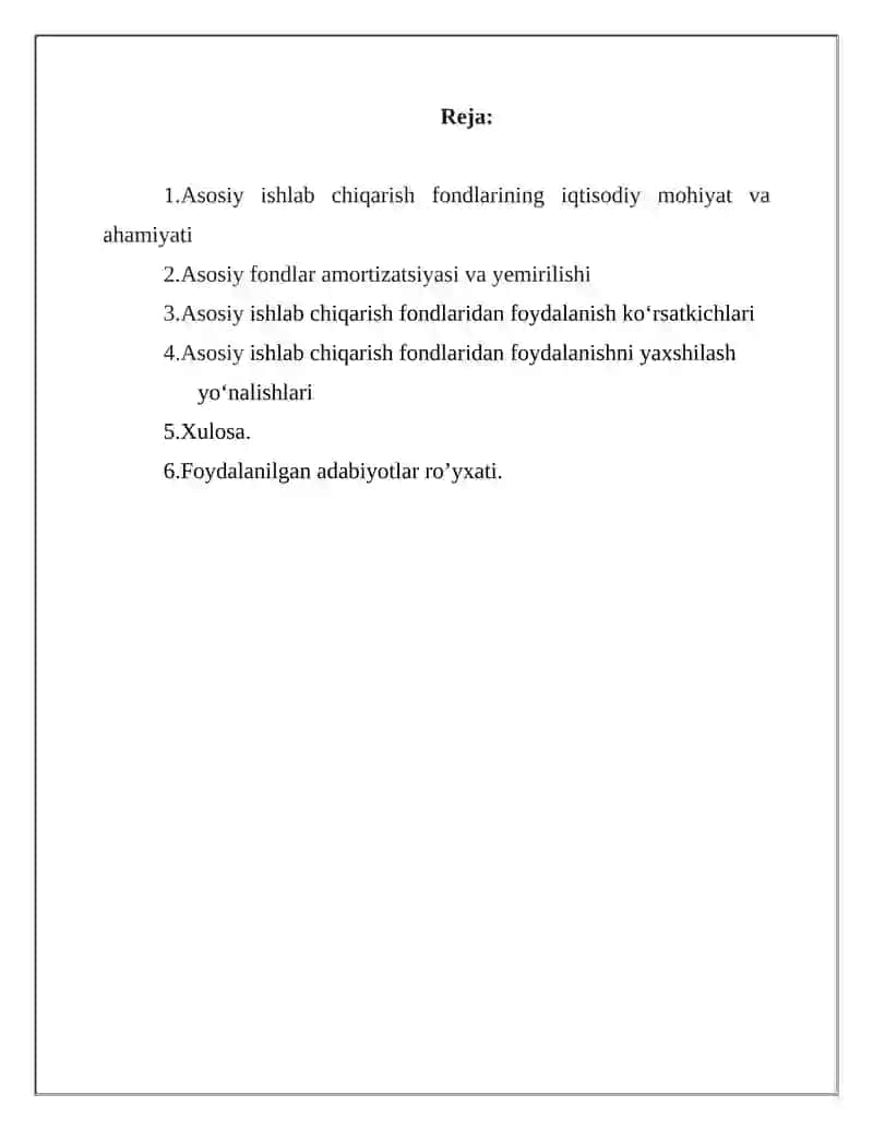 Korxonaning asosiy fondlari va ishlab chiqarish quvvatlari 2