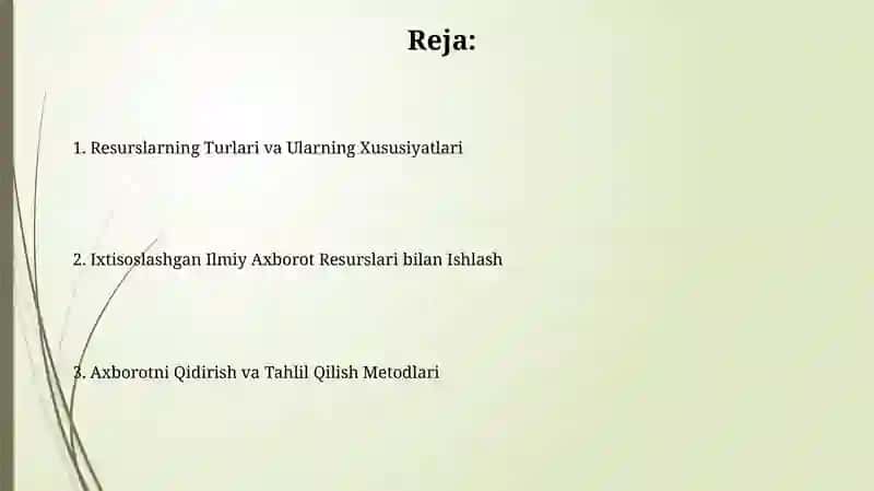 Mahsus ilmiy axborot resurslari bilan ishlash 2