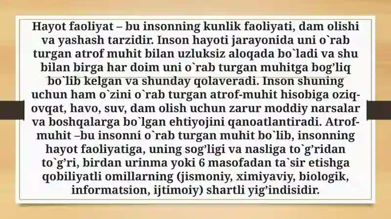 Hayot xavfsizligini taminlash asoslari.Ishlab chiqarish muhitida inson omili 2
