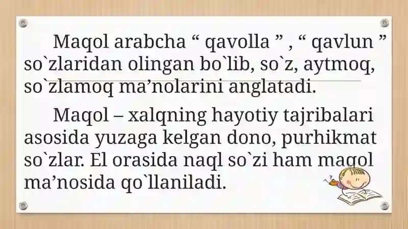 Maqollar haqida tushuncha 2
