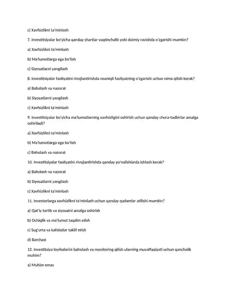 Investitsion faoliyatni rivojlantirishning muhim shartlari 2