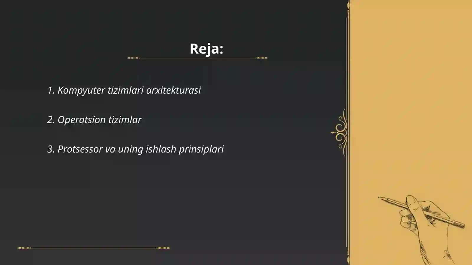Kompyuter tizimining umumiy tarkibini tashkillashtirish 2