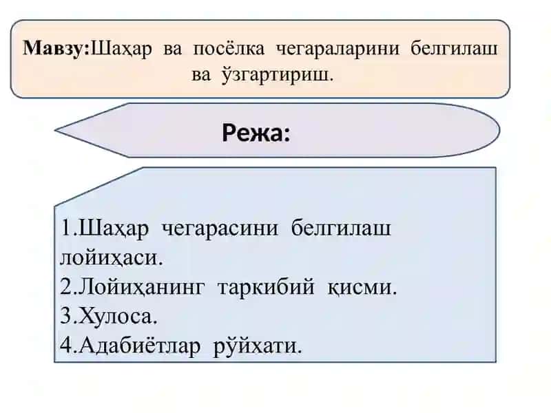 Shahar va posyolka chegaralarini belgilash va ozgartirish 2
