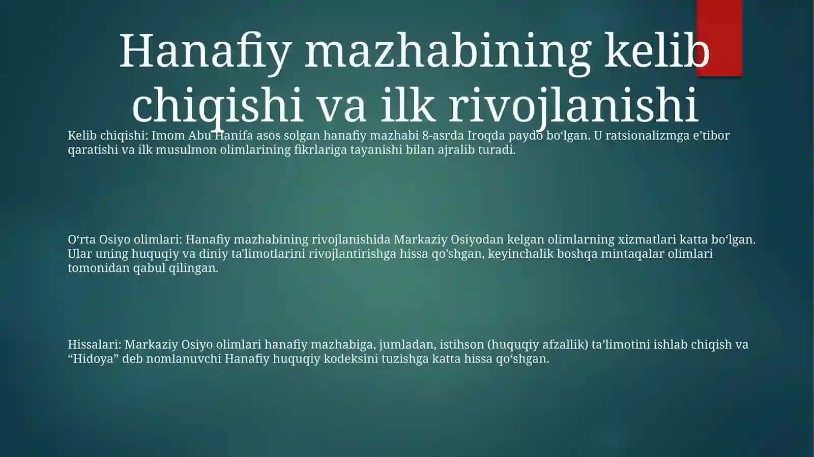 Hanafiy Mazhabi Rivojida Markaziy Osiyo Faqihlarining Roli Va Hissasi 2