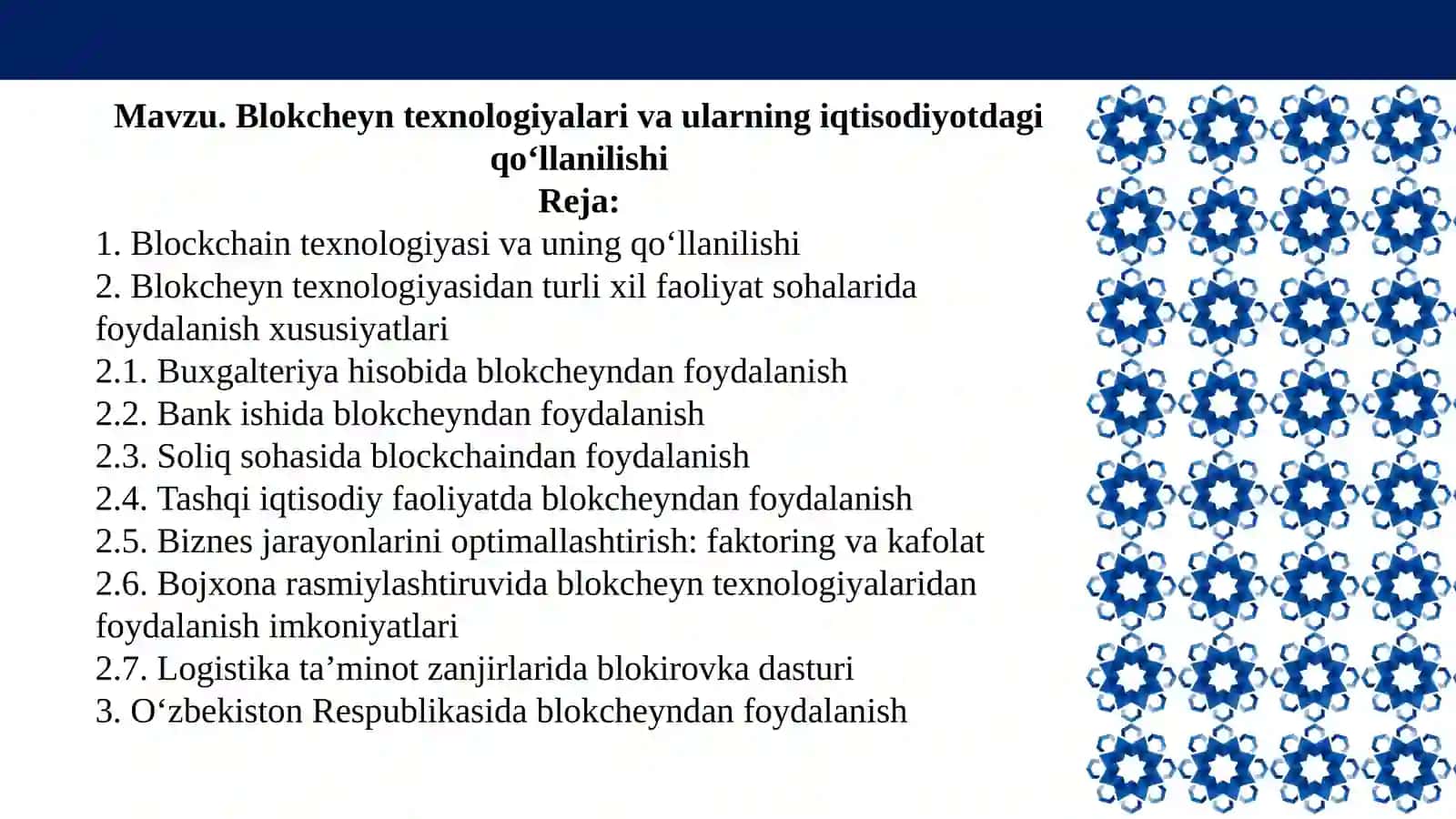 Blokcheyntexnologiyalarivaularningiqtisodiyotdagiqo‘llanilishi 2