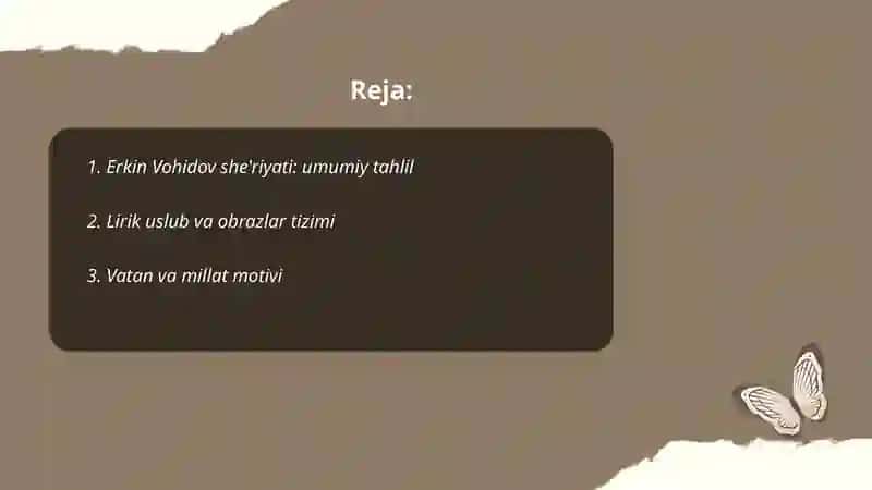 Erkin Vohidov she'riyati 2