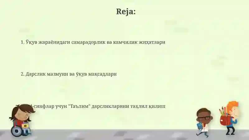 3-4-sinflar "Tarbiya" darsliklarini o'rganish 2