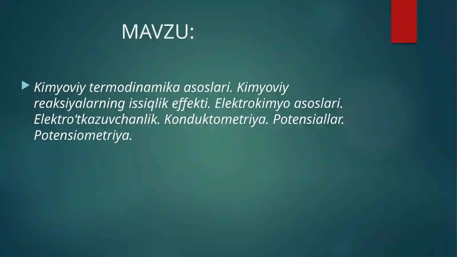 Kimyoviy termodinamika asoslari 2