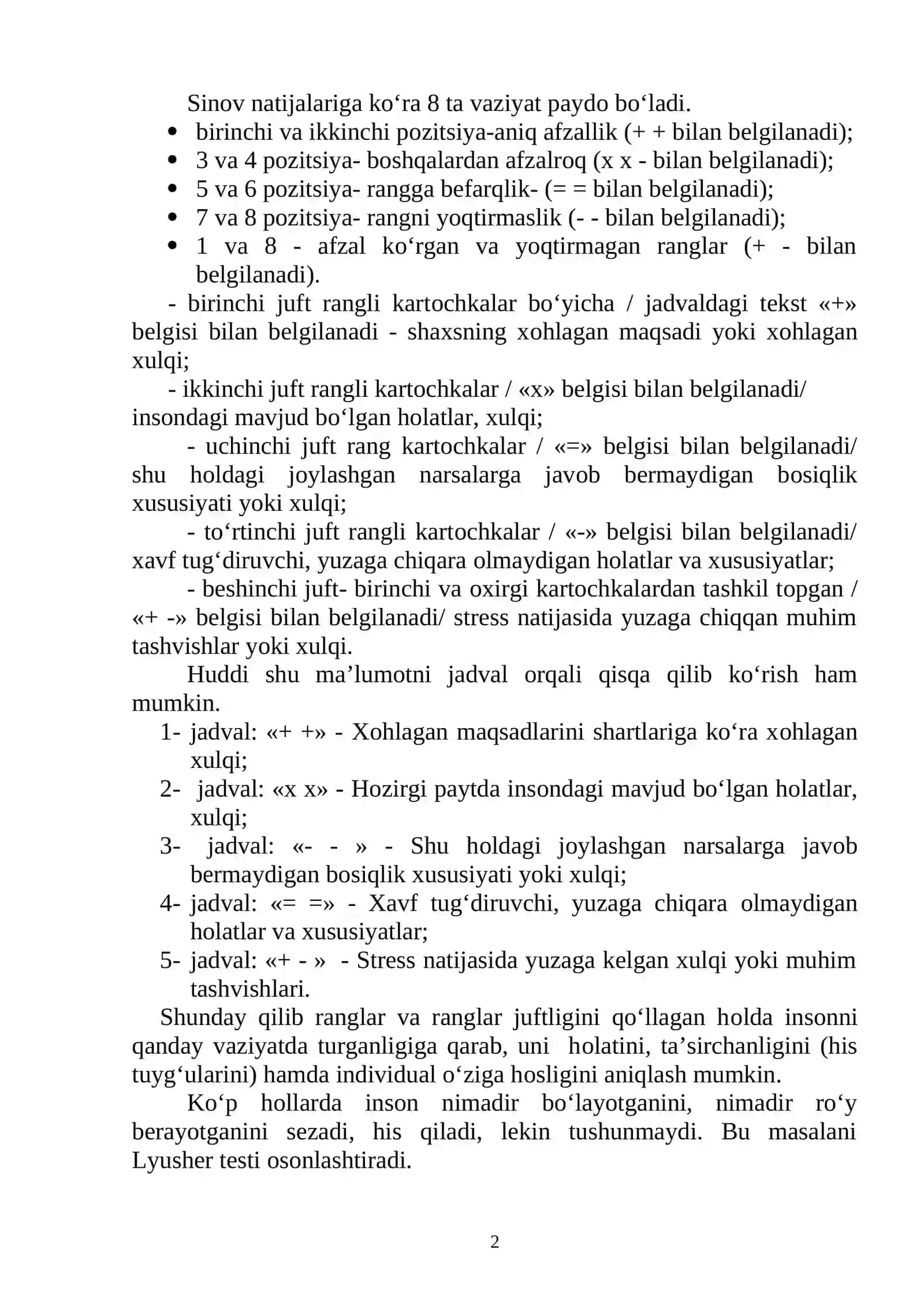 KAYFIYATINGIZNING RANGI 2