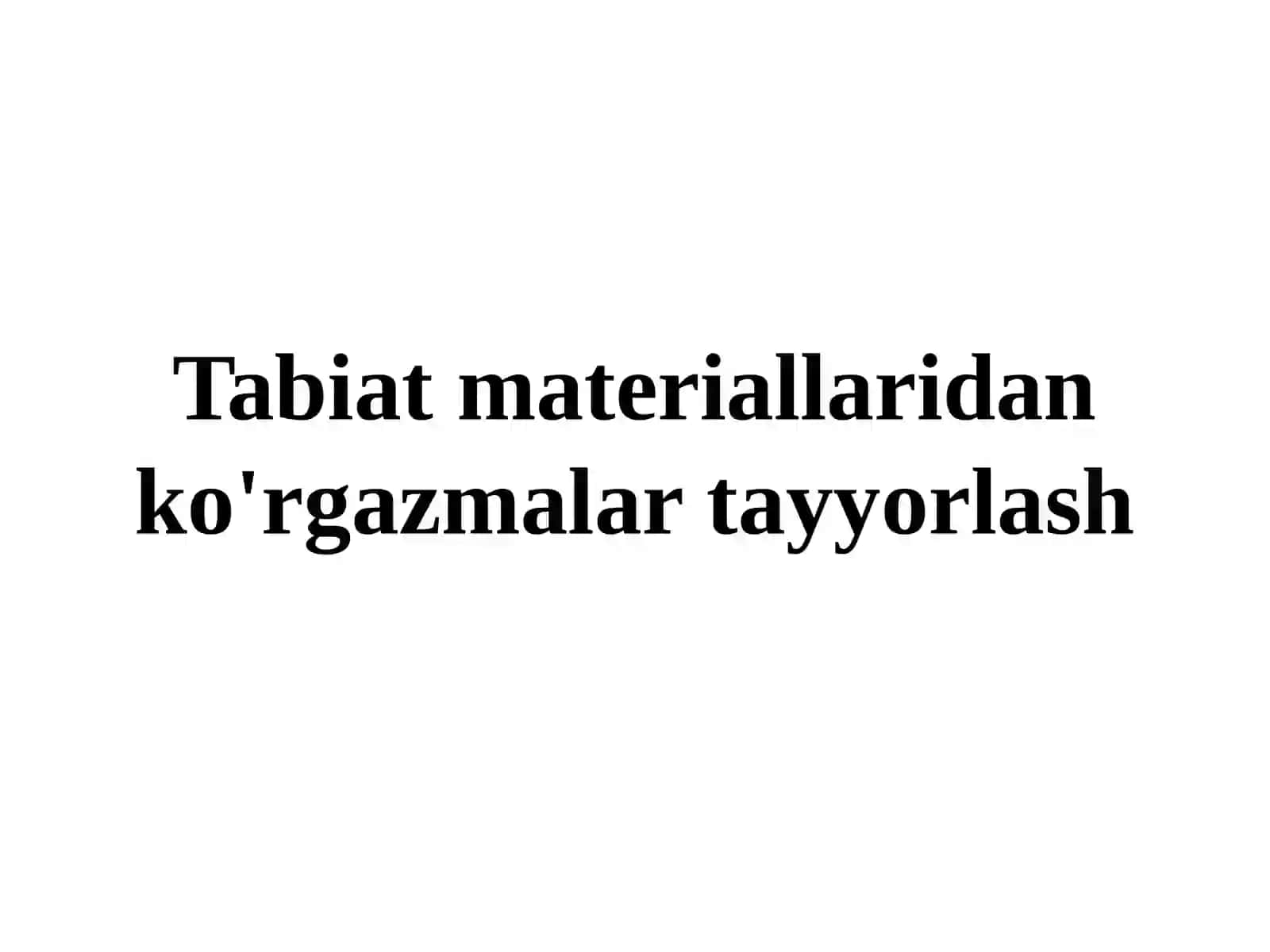 Tabiat materiallaridan ko'rgazmalar tayyorlash 2