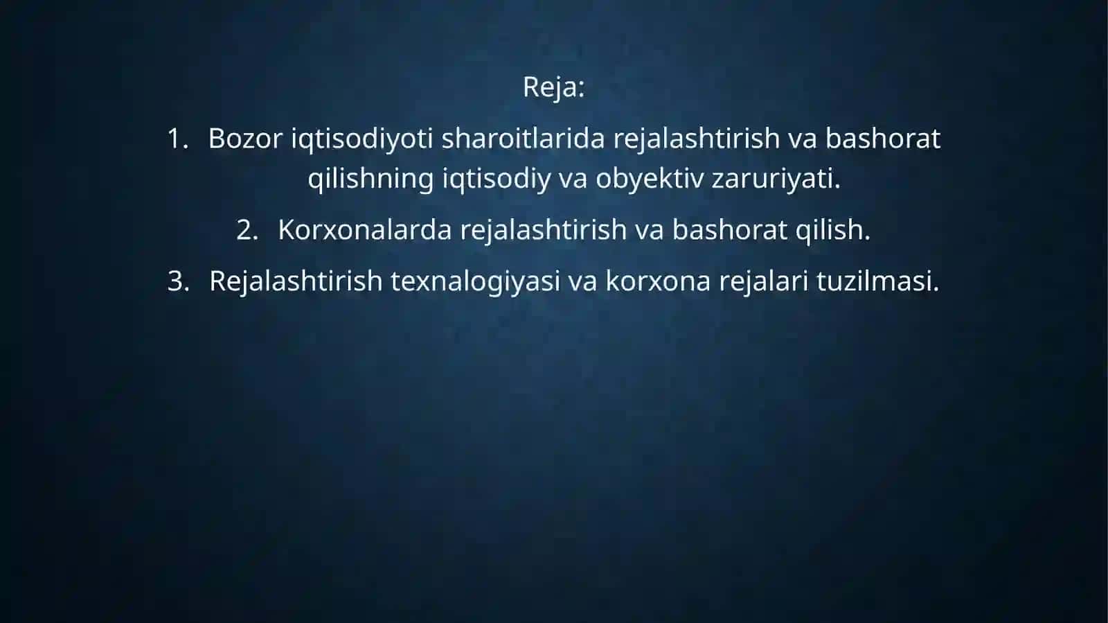 Tarmoqda ishlab chiqarishni rejalashtirish va bashoratlashtirish 2
