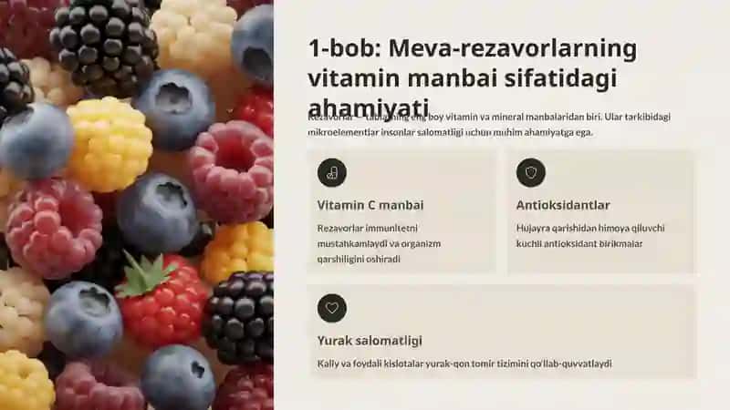 Meva Rezavor Kukunlari Bilan Vitaminlashgan Non-Bulka Mahsulotlari: Innovatsion Yondashuv 2