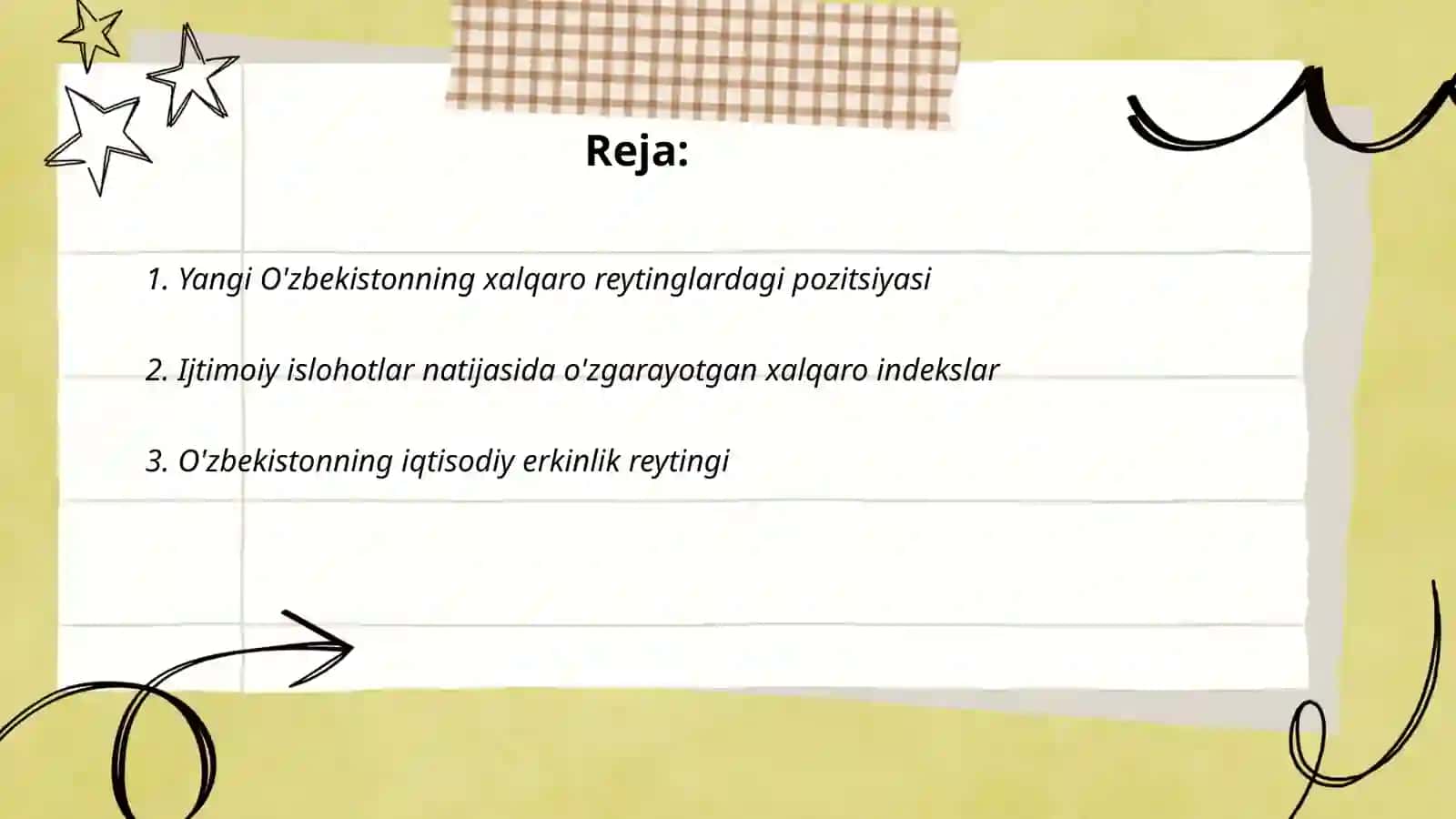 Yangi O'zbekiston ijtimoiy siyosiy va madaniy hayotida ro'y berayotgan o'zgarishlarning xalqaro reyting va indekslari 2