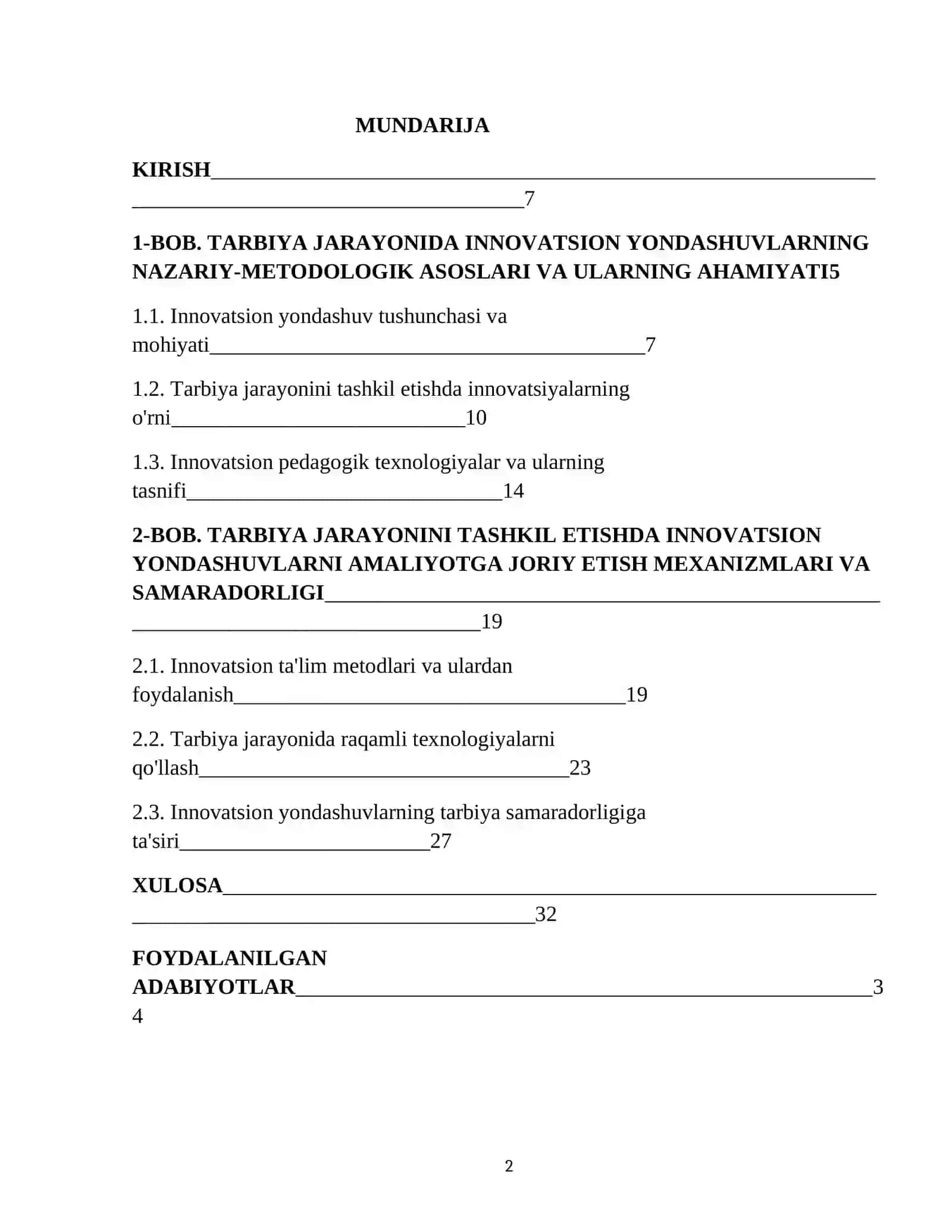 Tarbiya jarayonini tashkil etish innovatsion yondashivlar 2