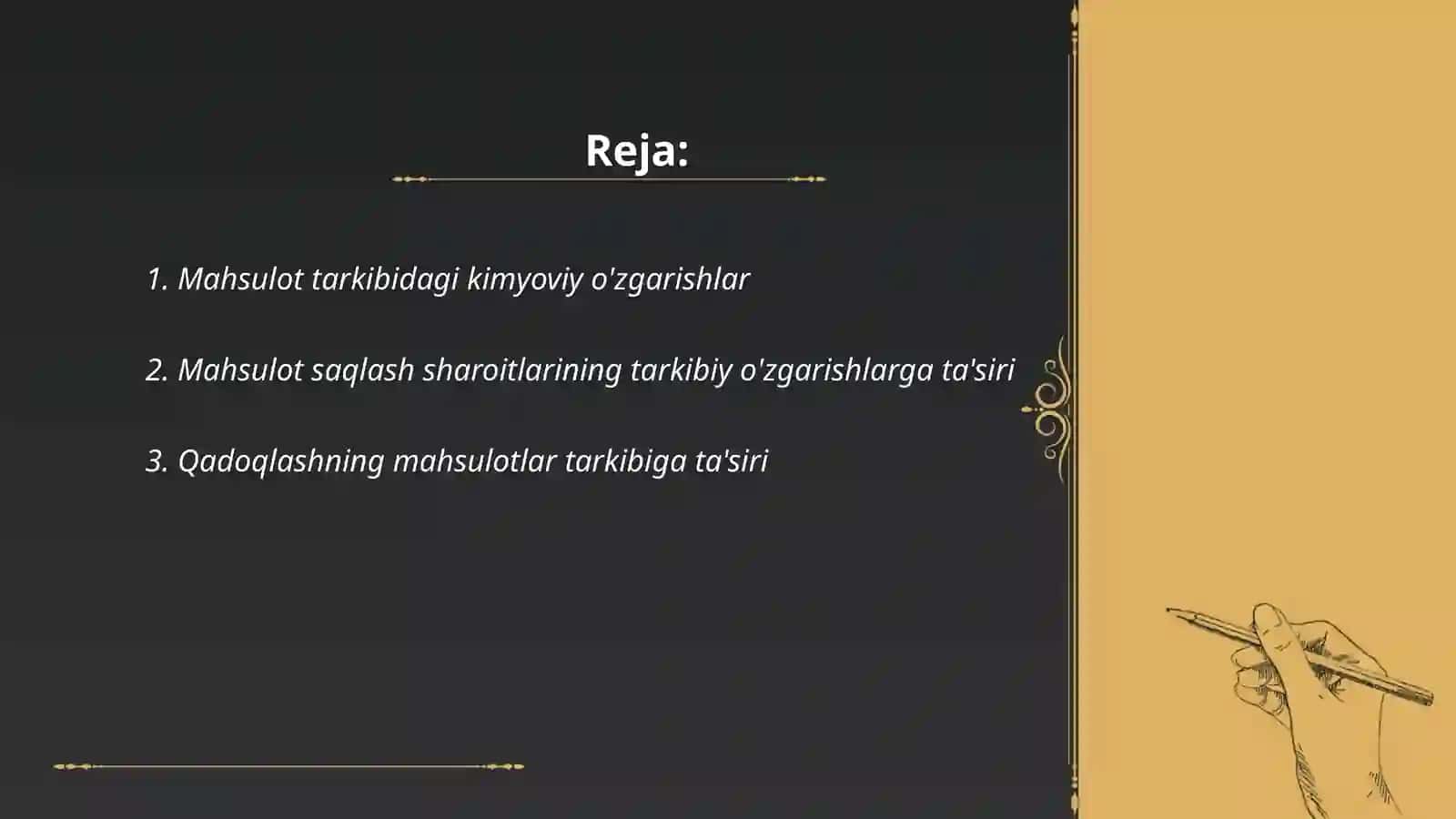 Mahsulotlar tarkibidagi strukturaviy o'zgarishlar tahlilli 2