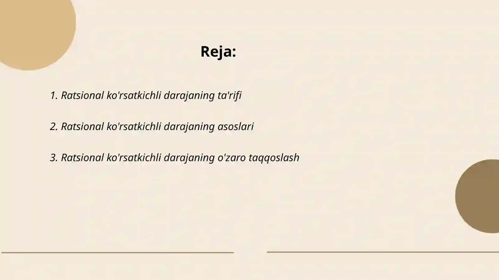 Ratsional koʻrsatkichli daraja va uning xossalari 2
