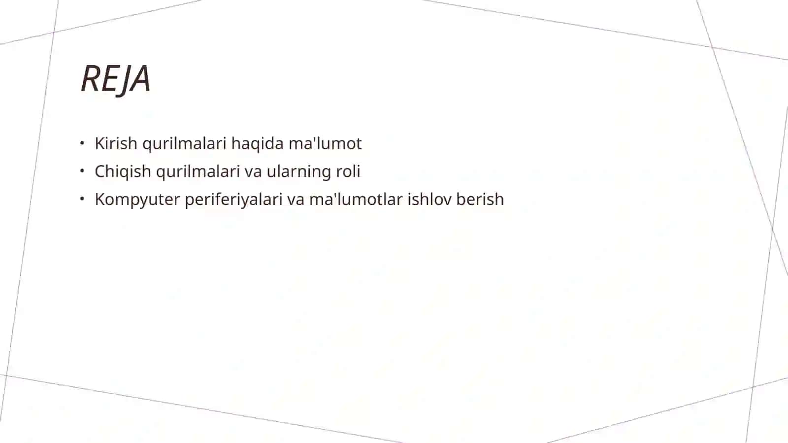 Ma'lumotlarni kiritish va chiqarish qurilmalari 2