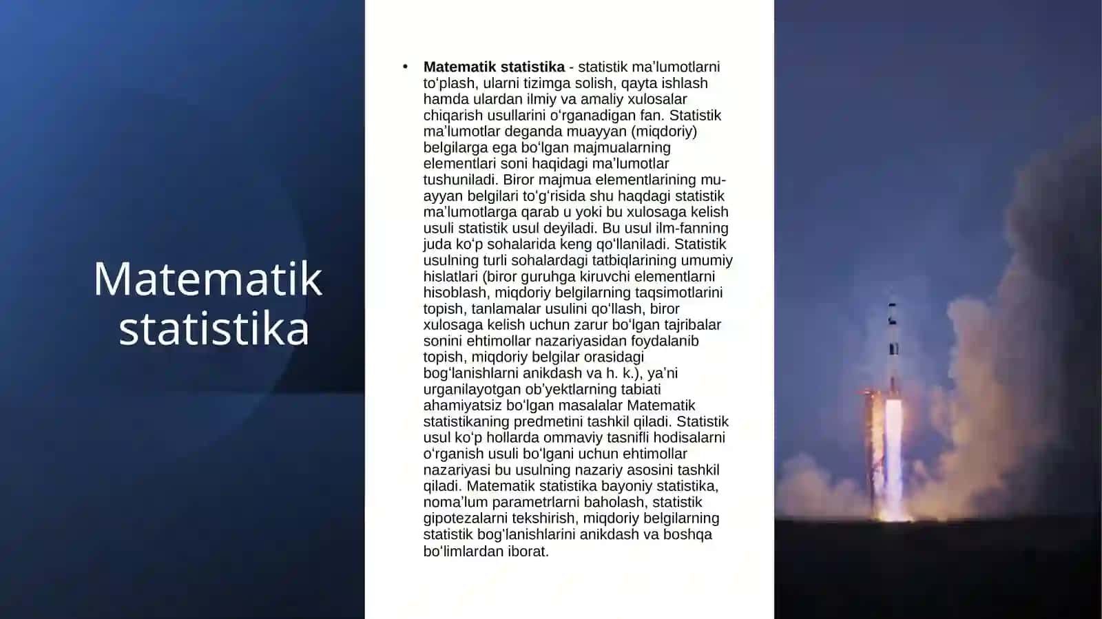 Matematik statistikaning asosiy tushunchalari 2