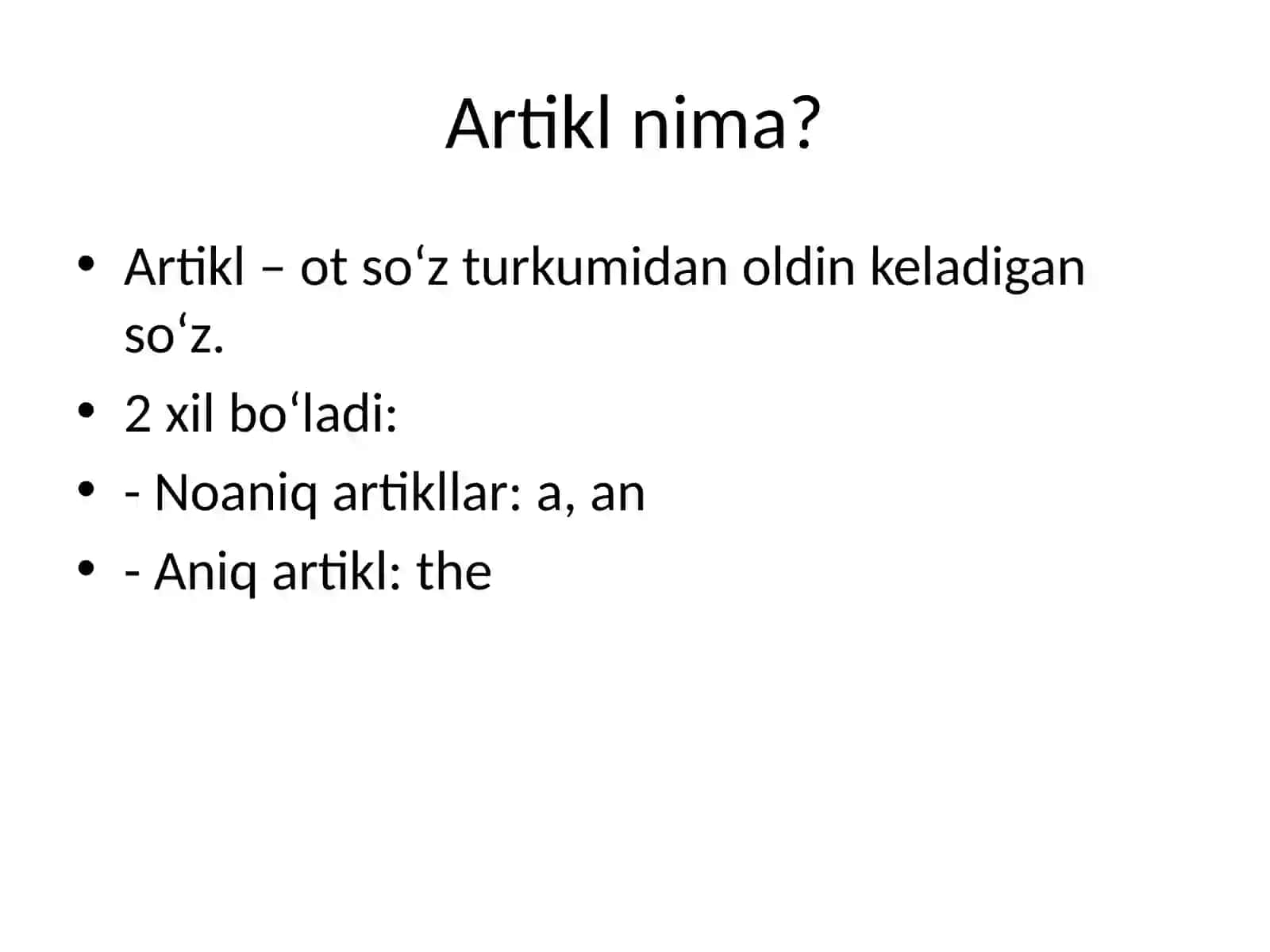 Ingliz tilidagi artikllar 2