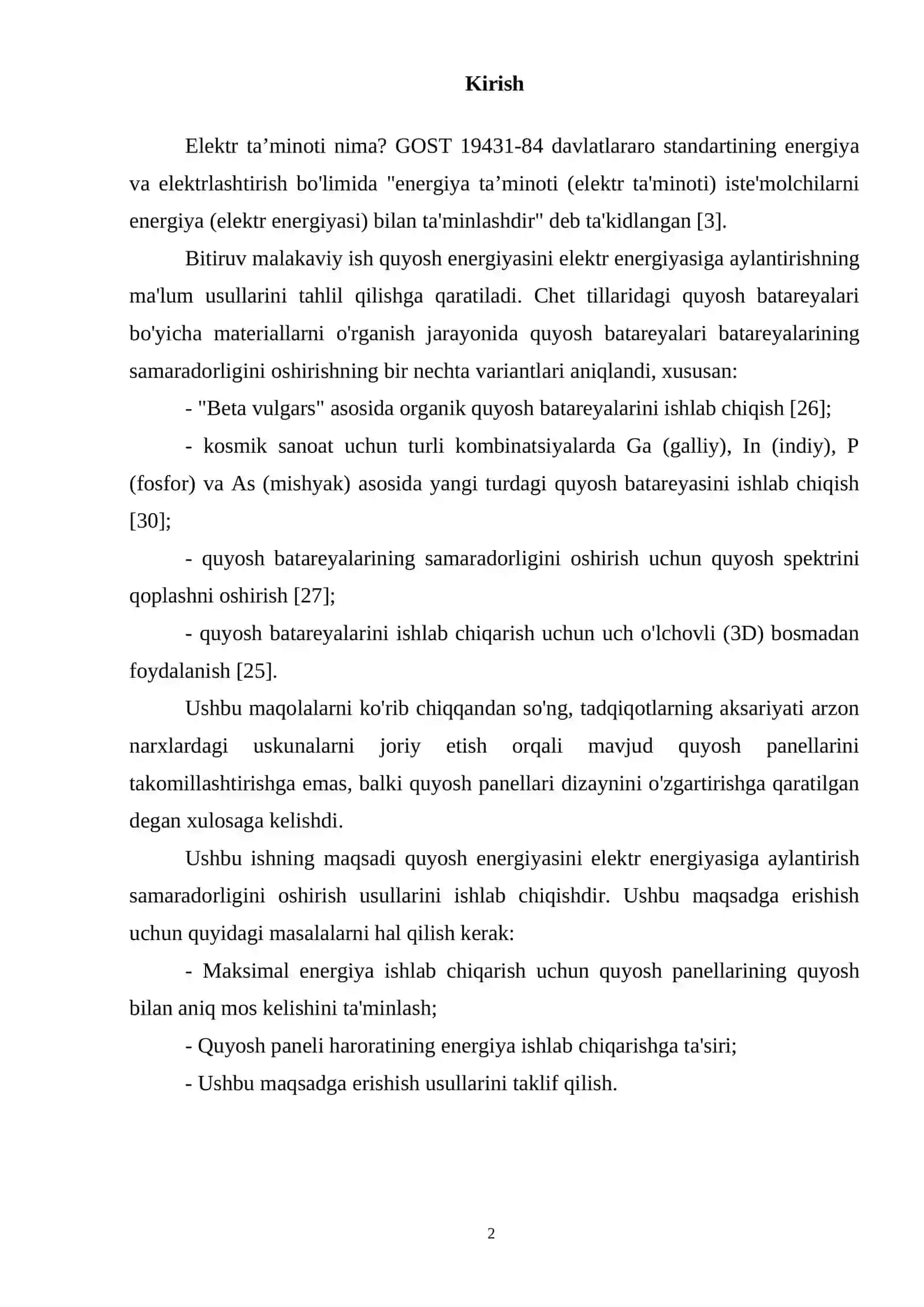 QUYOSH BATERIYALARINING SAMARADORLIGINI OSHIRISH USULLARI 2