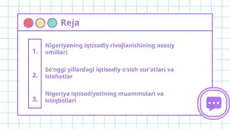 Nigeriya Davlatining iqtisodiy oʻsishi 2