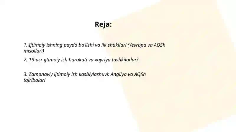Ijtimoiy ish tarixi va xorijiy tajriba 2