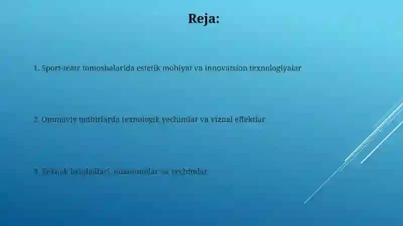 SPORT-TEATRLASHTIRILGAN OMMAVIY TADBIRLARNING ESTETIK MOHIYATI VA INAVATSION TEXNALOGIYASI 2