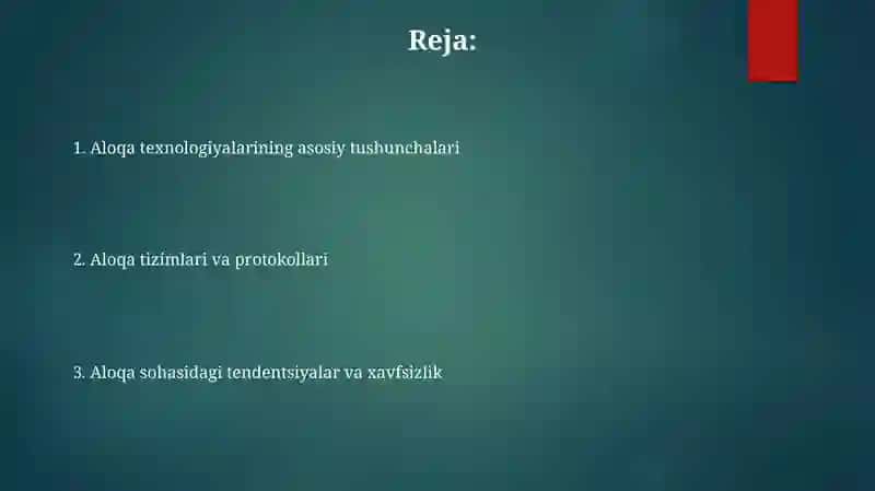 Telekommunikatsiya texnologiyalari asoslari 2