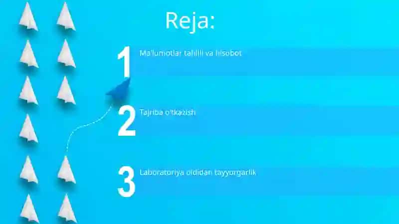 Laboratoriya mashg'ulotlariga tayyorgarlik ko'rish va natijalardan xisobot tayyorlash 2