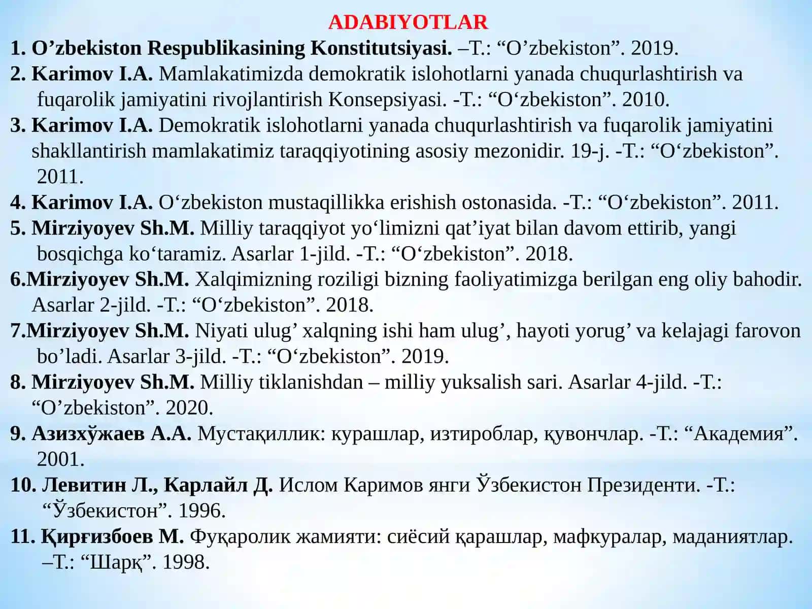 O'zbekistonda Huquqiy Siyosiy Islohotlar 2