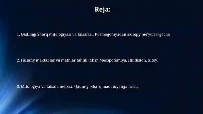 Qadimgi Sharqda asotiriy tasavvurlar va falsafiy bilimlarning paydo bo'lishi 2