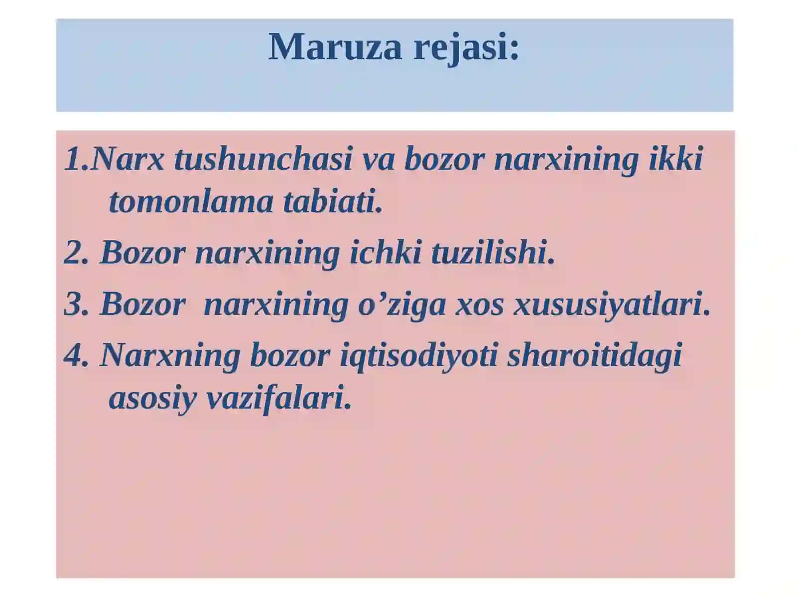 Narx tushunchasi va bozor narxining ikki tomonlama tabiati 2