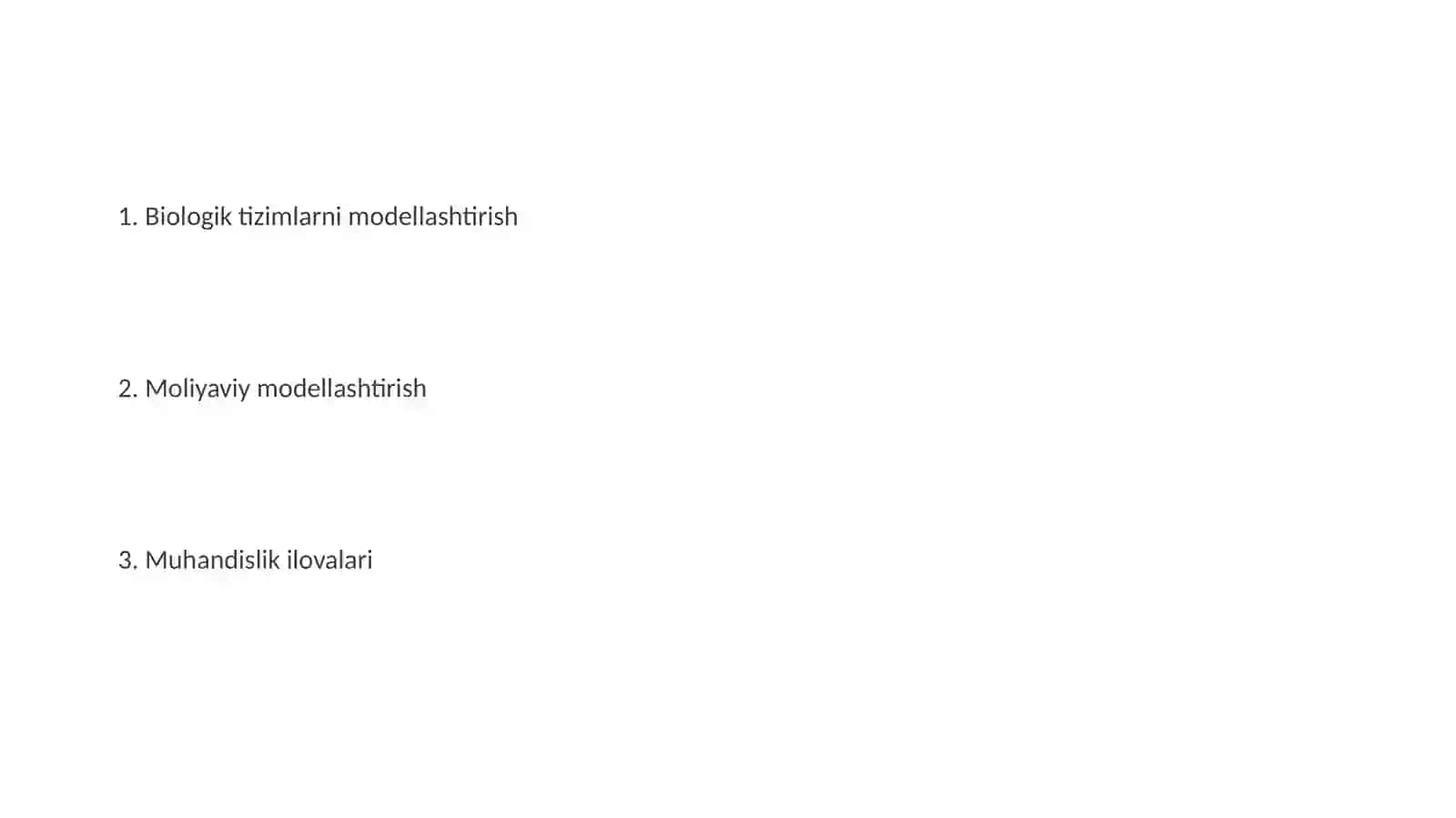 Matematik modellarning kasbiy sohalardagi tadbiqlari 2
