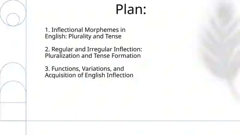 Inflectional morphemes in English 2