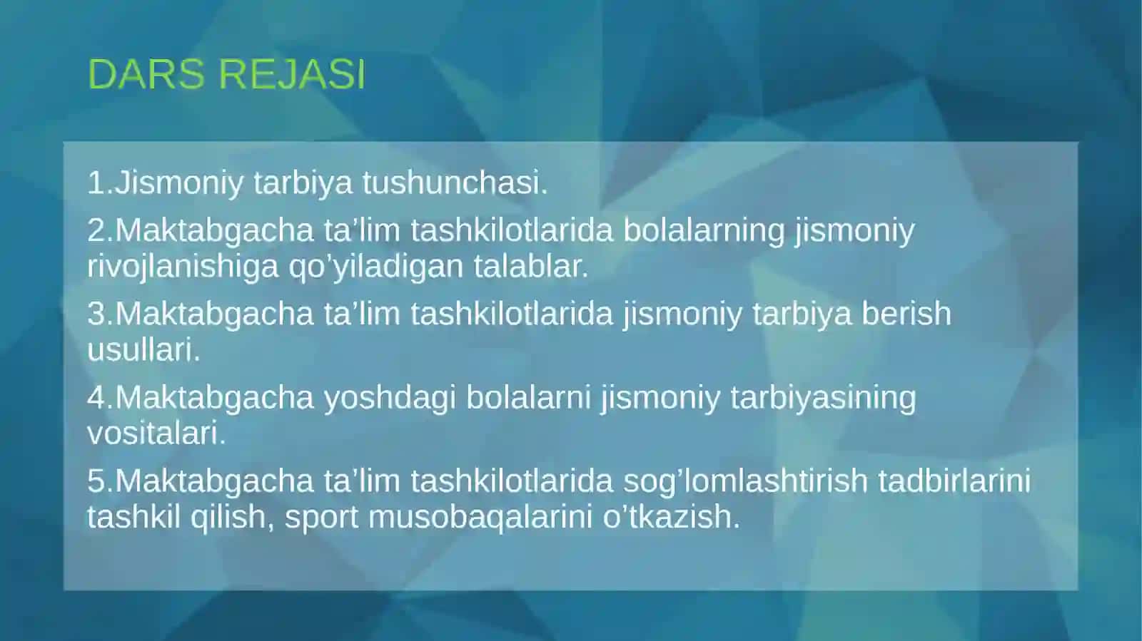 MAKTABGACHA YOSHDAGI BOLALARNINGJISMONIY TARBIYASI 2
