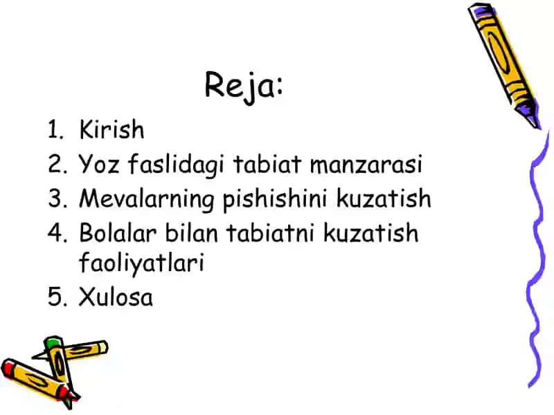 Yoz faslidagi tabiat manzarasi bilan tanishtirish va mevalarning pishishini kuzatish 2