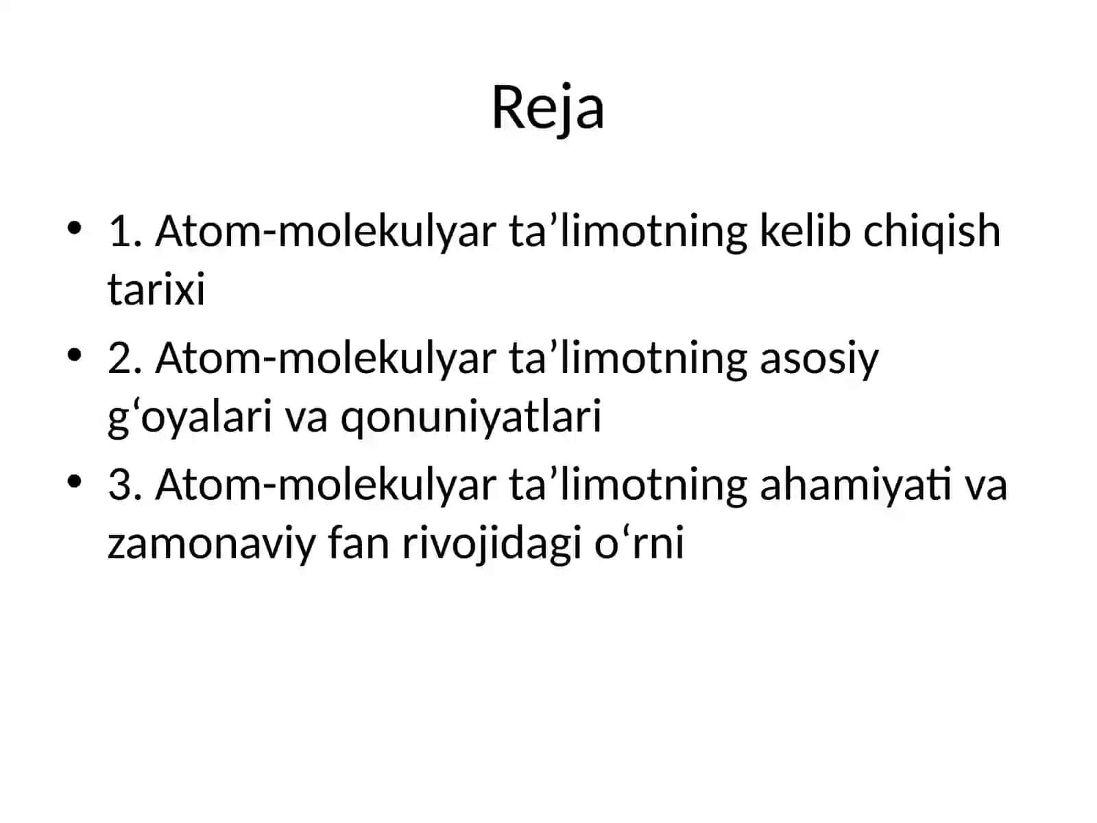 Atom-molekulyar ta'limot kelib chiqish tarixi 2