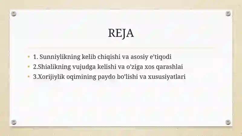 Islom dinida asosiy yo’nalishlar 2