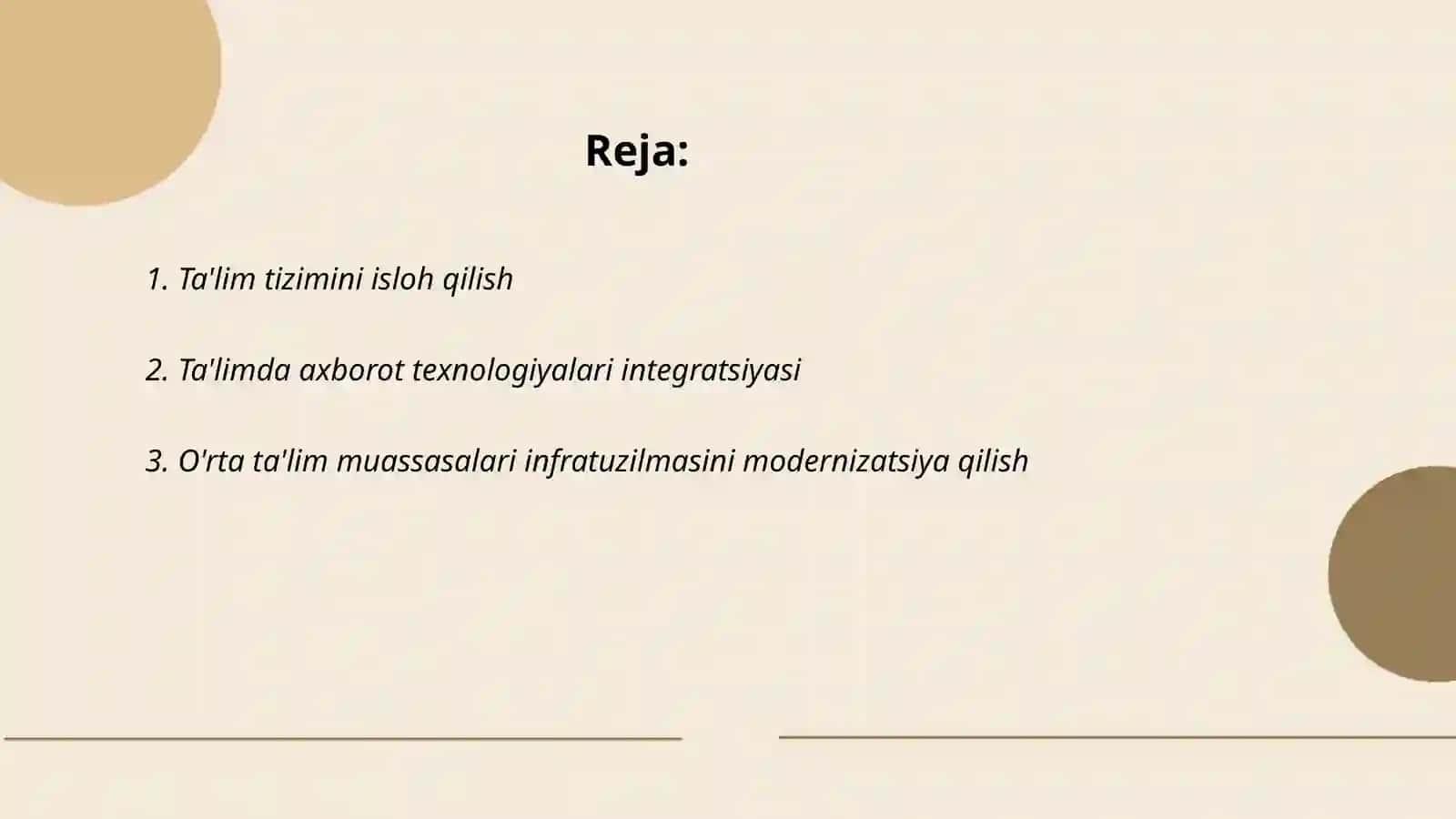 Oʻzbekiston Respublikasida ta'lim sohasida amalga oshirilgan islohotlar 2