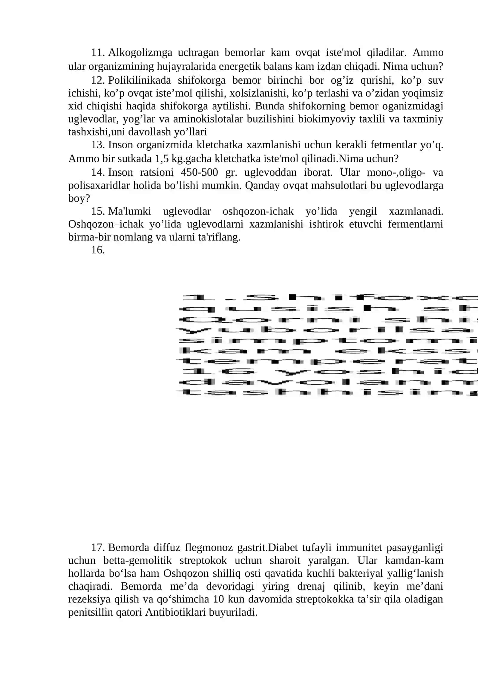 BIOKIMYO FANIDAN ON UCHUN VAZIYATLI MASALALAR 2