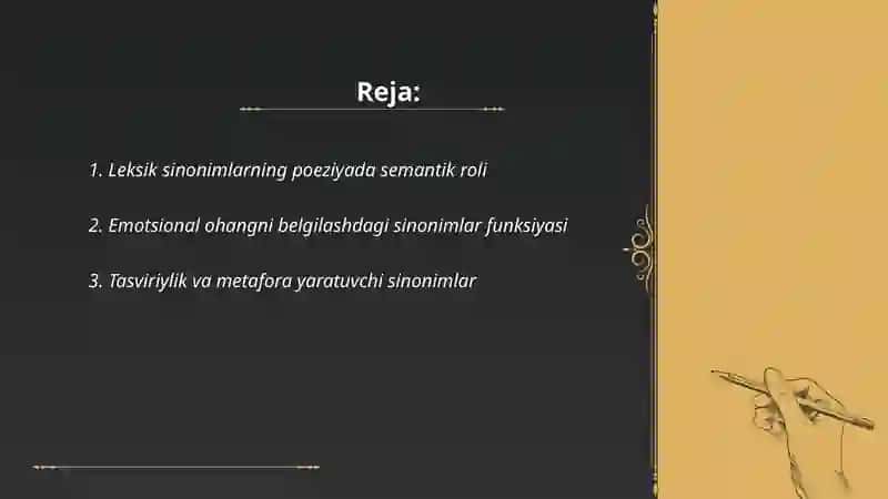 Leksik sinonimlar - poetik vosita sifatida 2
