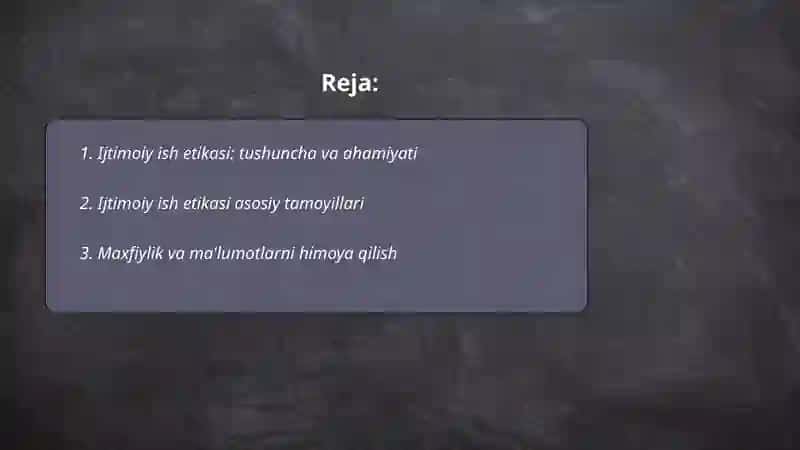 Ijtimoiy ish etikasi amaliyot asosi sifatida 2