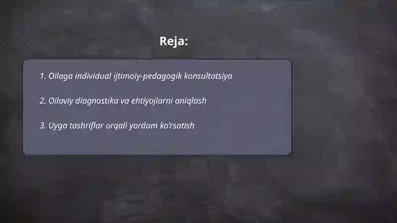 Oilaga individual ijtimoiy-pedagogik konsultatsiya 2