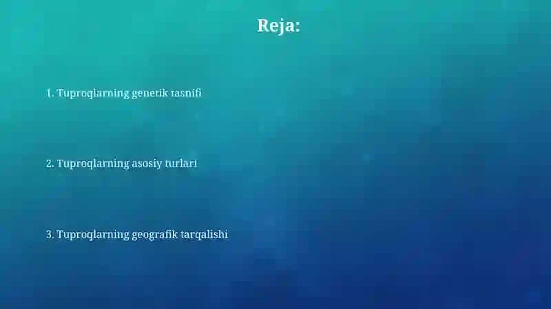 Tuproqlarning genetik tasnifi 2