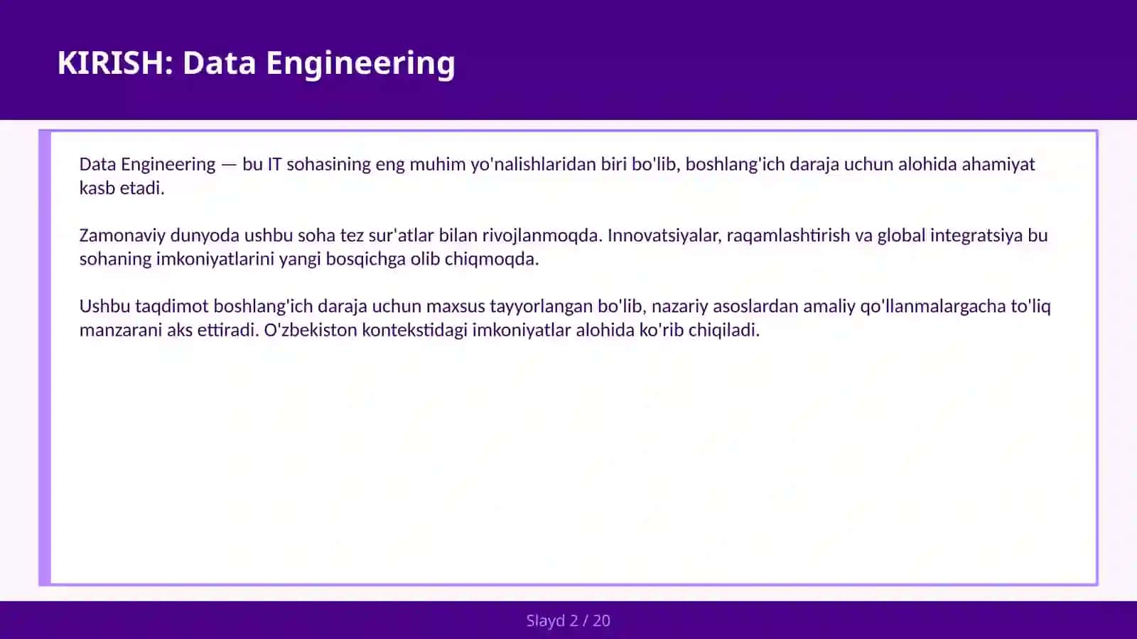Data Engineering 2