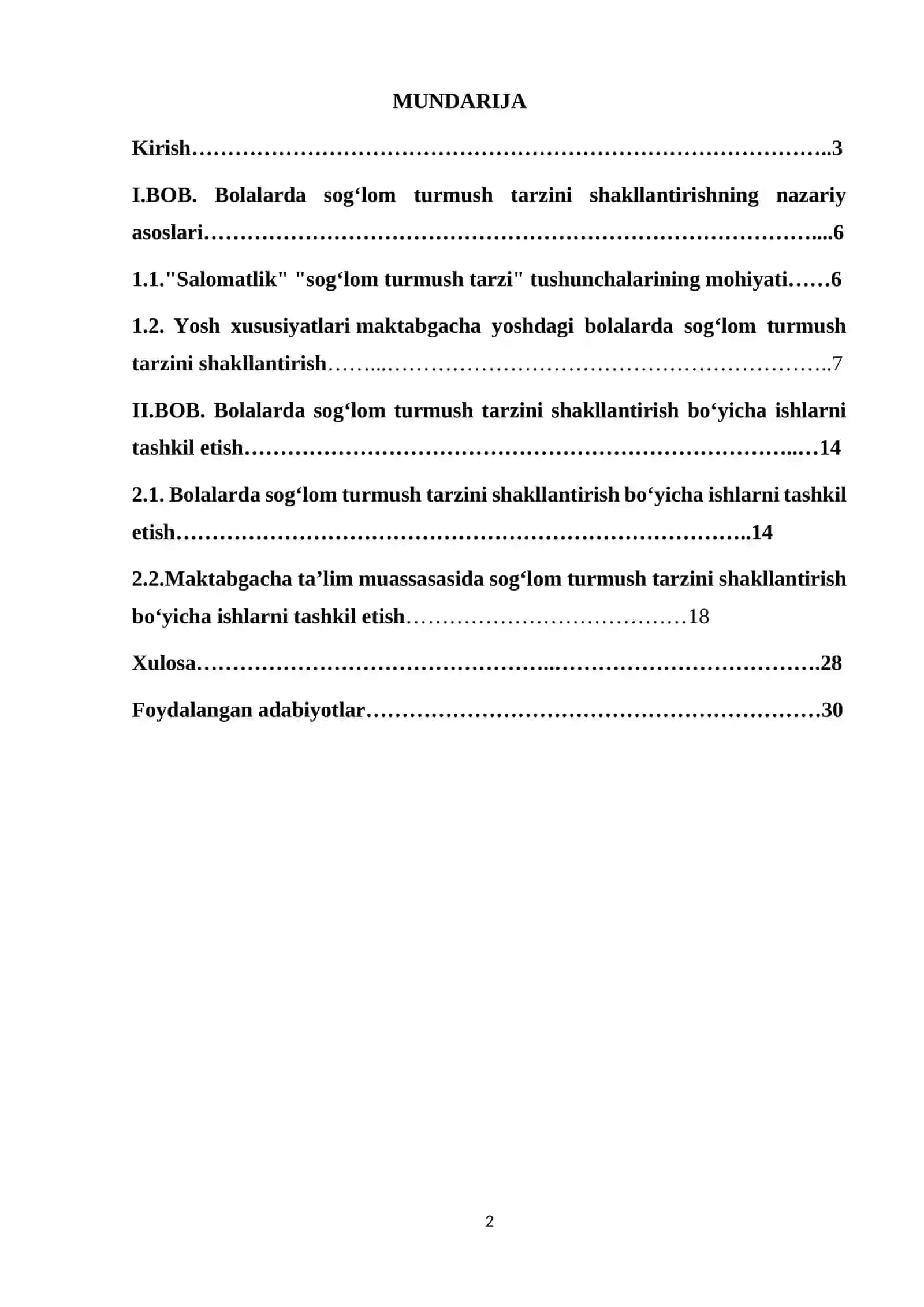 Mavzu: BOB. Bolalarda sog‘lom turmush tarzini shakllantirishning nazariy asoslari 2