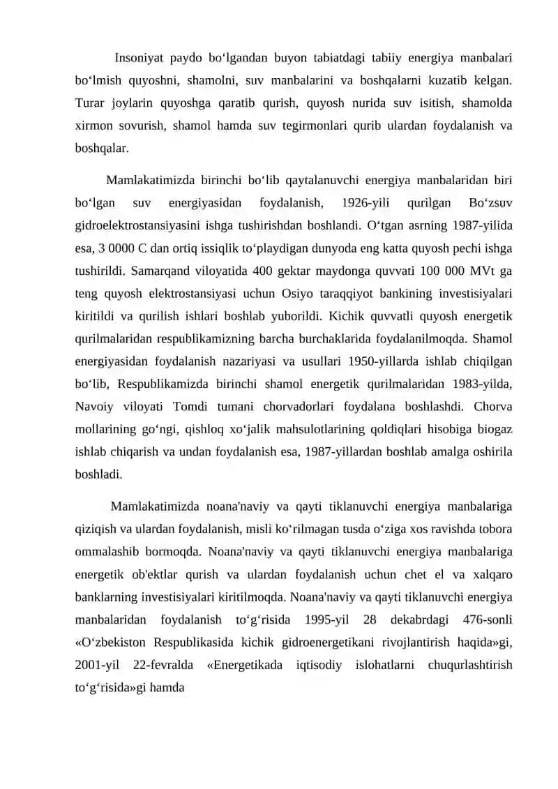 Shamol turbinalarining texnik xususiyatlari 2